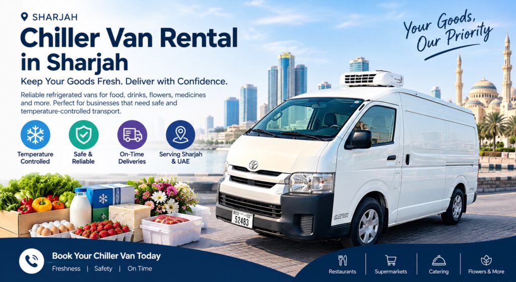 Chiller van rental in Sharjah for refrigerated business deliveries